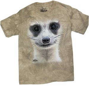 Meerkat Face Animal Meerkats Mongoose The Mountain Beige Cotton T-Shirt M-2X